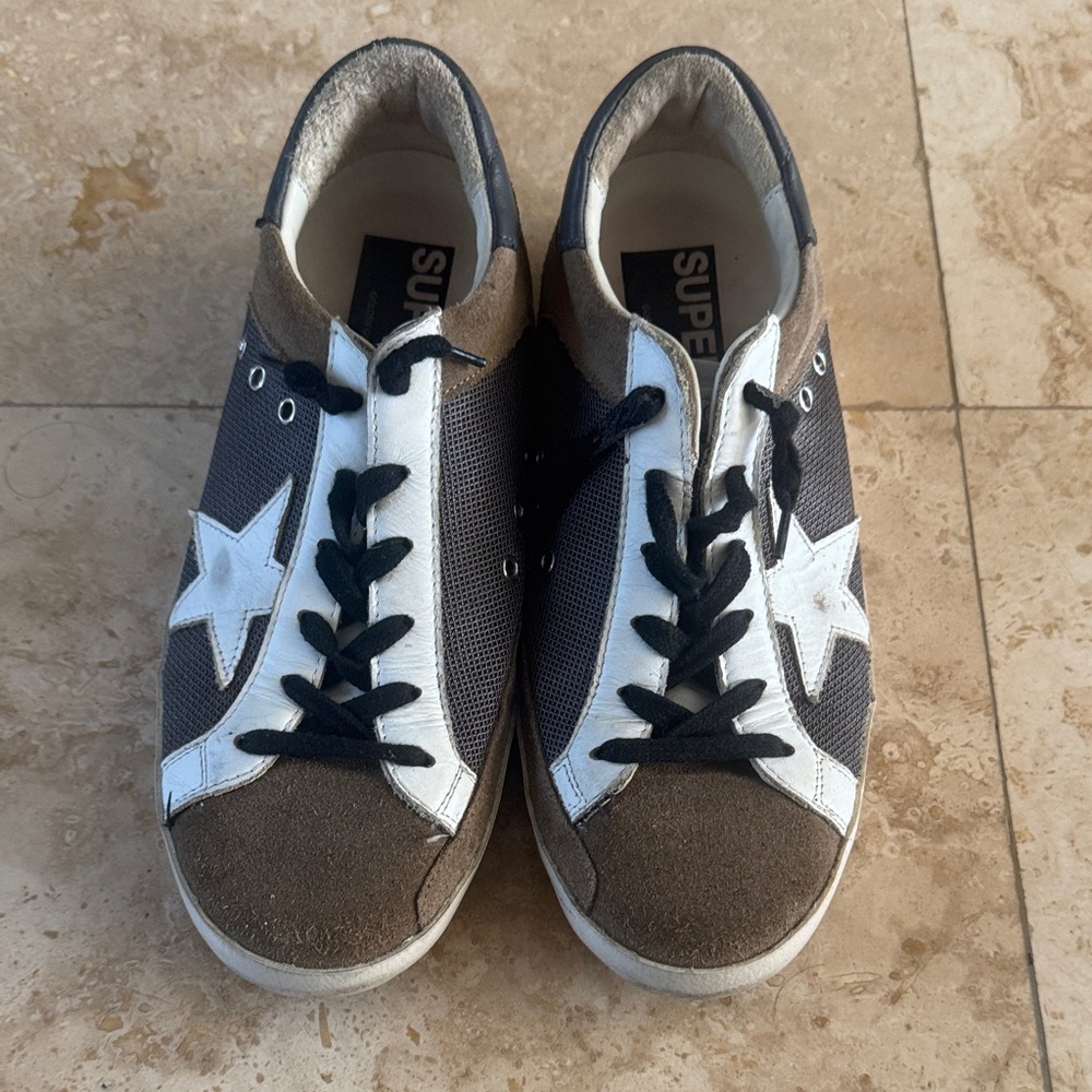 Golden Goose Brown and White Sneakers - Picture 7 of 11